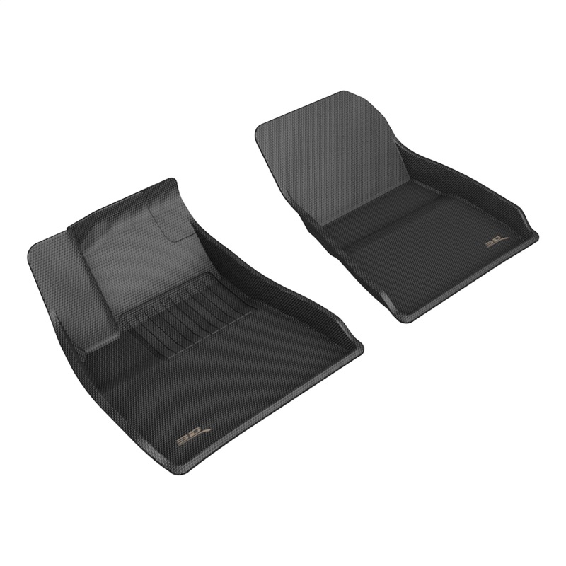 Tesla Model 3 Floor Mats - Front - 3D MAXpider - KAGU Series - Black - `24-`27